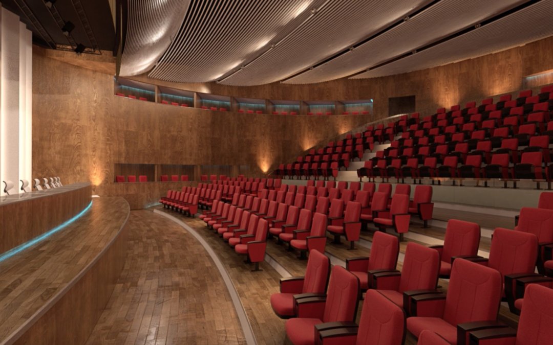 La Torre del Puerto incluye un auditorio con capacidad para mil personas que potenciará la oferta cultural de Málaga
